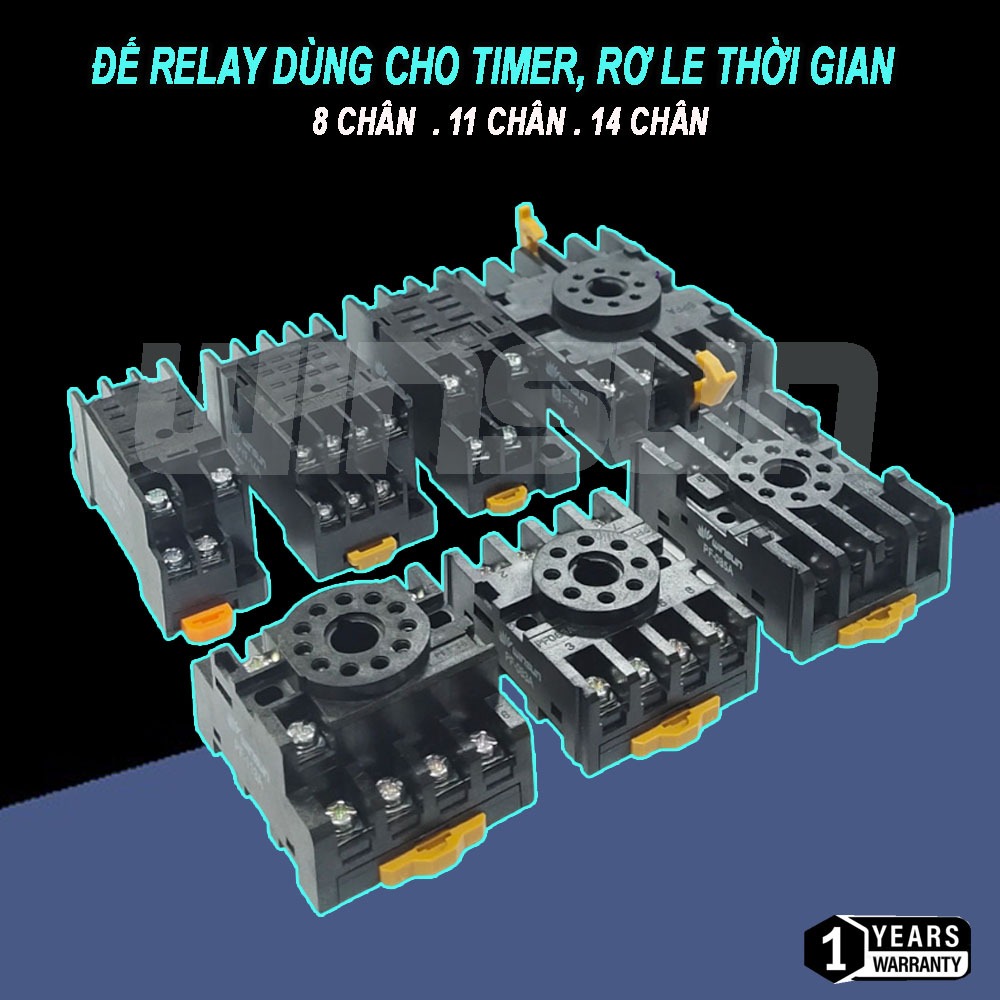 Đế rơ le,đế relay cho rơ le thời gian rơ le trung gian rơ le kiếng rơ ...