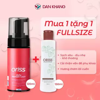 [MUA 1 TẶNG 1] Dung dịch vệ sinh phụ nữ dạng bọt Oriss Daily Intimate Wash Bọt vệ sinh nam Orimen làm sạch dịu nhẹ 120ml
