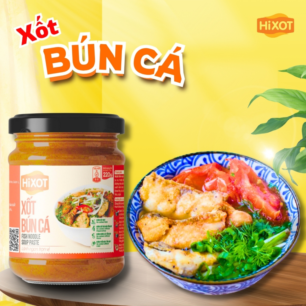 XỐT BÚN CÁ HiXOT hũ 220Gram, nấu bún cá, bánh canh cá, lẩu cá