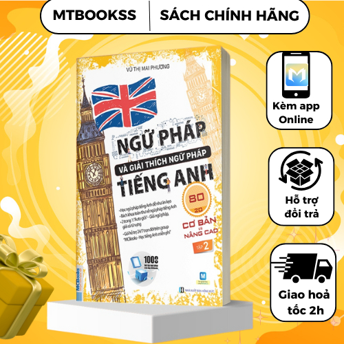 Sách - Combo Ngữ Pháp Và Giải Thích Ngữ Pháp Tiếng Anh Cơ Bản Và Nâng Cao 80/20 (Tập 1 + Tập 2)