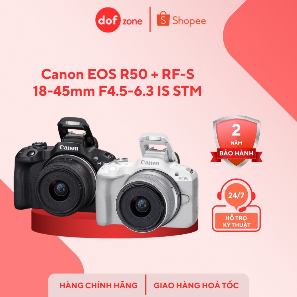 Máy ảnh Canon EOS R50 Kit RF-S 18-45mm F4.5-6.3 IS STM - Chính hãng | BigBuy360 - bigbuy360.vn