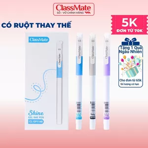 Bút Gel Nắp Classmate Đệm Xốp Ngòi 0.5mm Bút Gel Mực Nước Xanh Tím Đen Dành Cho Các Bé Học Sinh Sinh Viên
