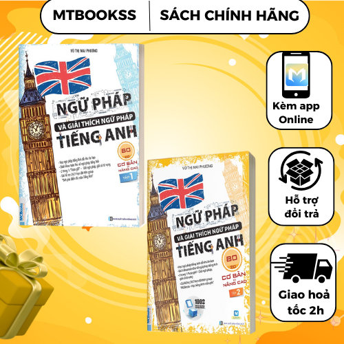 Sách - Combo Ngữ Pháp Và Giải Thích Ngữ Pháp Tiếng Anh Cơ Bản Và Nâng Cao 80/20 (Tập 1 + Tập 2)