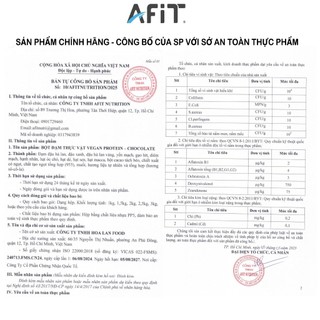 Combo 2 hộp bột đạm thực vật Afit Vegan Protein - Bổ sung protein thuần chay 2kg + quà