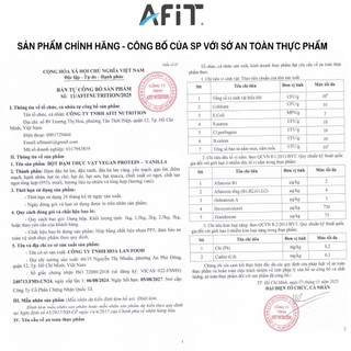 Combo 2 hộp bột đạm thực vật Afit Vegan Protein - Bổ sung protein thuần chay 2kg + quà