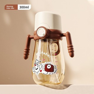 Youkebei Cốc nước trẻ em, cốc tập uống, ống hút gia dụng, cốc tập uống, bình sữa nắp gập du lịch tiện lợi