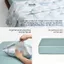 Bộ chăn ga gối 4 món Lụa Tencel Cotton Sen Đá Home Bedding cao cấp họa tiết, Set chăn chần bông 1m6 1m8