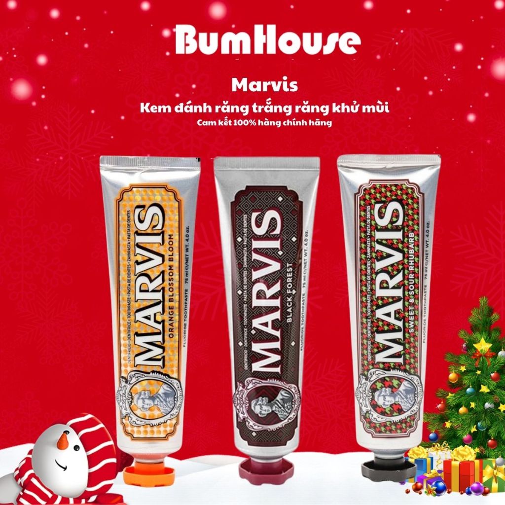 Kem Đánh Răng Ý Marvis Blended Collection - 3 Hương Vị Hoà Trộn Mixed, Cảm Giác Tươi Mát, Kem Đánh Răng Trắng Răng -75ml