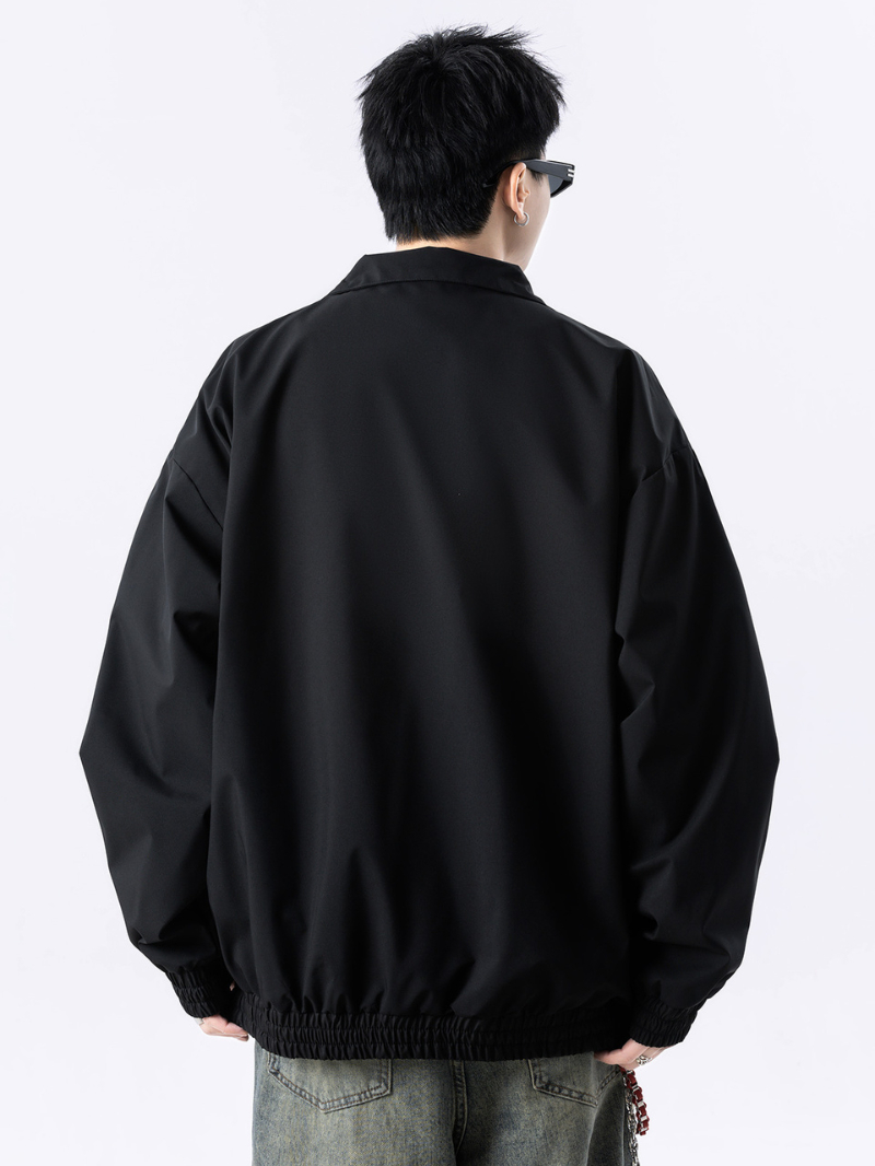 Áo Khoác Bomber Basic Chất Liệu Dù 2 Lớp Cao Cổ Cản Gió Chống Nước Có Túi Trong Jacket