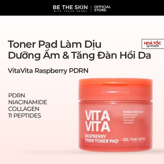 Toner Pad Dưỡng Sáng, Săn Chắc Da Vita Vita Raspberry PDRN BETHESKIN 60 Miếng