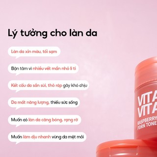 Toner Pad Dưỡng Sáng, Săn Chắc Da Vita Vita Raspberry PDRN BETHESKIN 60 Miếng