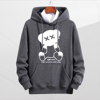 Áo hoodie tay dài dáng rộng in Gấu Empathy phong cách hiphop đường phố mùa đông Hàn Quốc cho nam K1