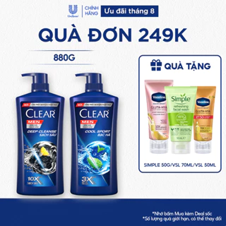 Dầu Gội Đầu Clear Men Deep Cleanse Than Hoạt Tính Đánh Bay Gàu, Ngứa Và Dưỡng Tóc Khỏi Khói Bụi 900g