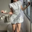 Áo Sơ mi Chiết eo Chấm bi logo GIRLFRIEND FFCLUB