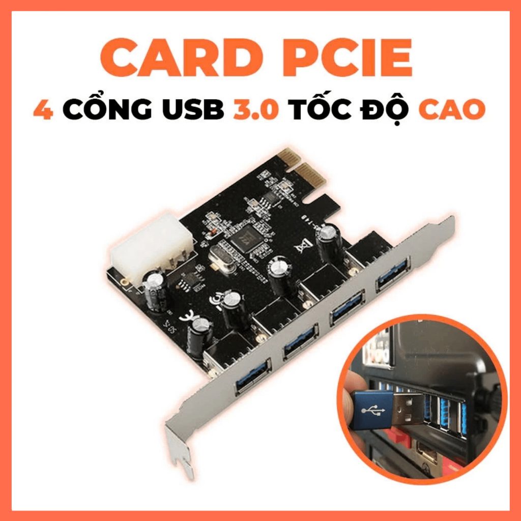 Card PClE Express 4 Cổng USB 3.0 Gắn Trong Máy Tính - Card Mở Rộng USB ...