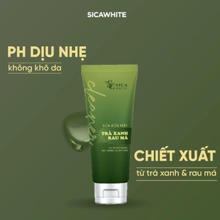 Sữa Rửa Mặt Trà Xanh Rau Má Sica White 100ml, hỗ trợ da dầu mụn, ngăn ngừa mụn, sạch dịu nhẹ - SICAWHITE