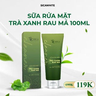 Sữa Rửa Mặt Trà Xanh Rau Má Sica White 100ml, hỗ trợ da dầu mụn, ngăn ngừa mụn, sạch dịu nhẹ - SICAWHITE