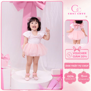 Suit Váy Hồng Bồng Bềnh Công Chúa ChoiChuu Cho Bé Gái Tặng Kèm Nơ Cổ, Bờm Bé Mặc Sinh Nhật, Thôi Nôi