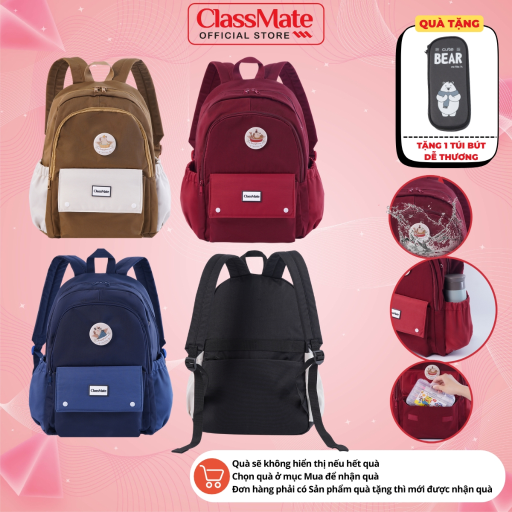 Balo Đi Học Classmate Balo Capybara Chống Nước, Cặp Nhiều Ngăn Nhẹ, Chất Liệu Thoáng Khí, Để Vừa Laptop 16inch CL-SB0006