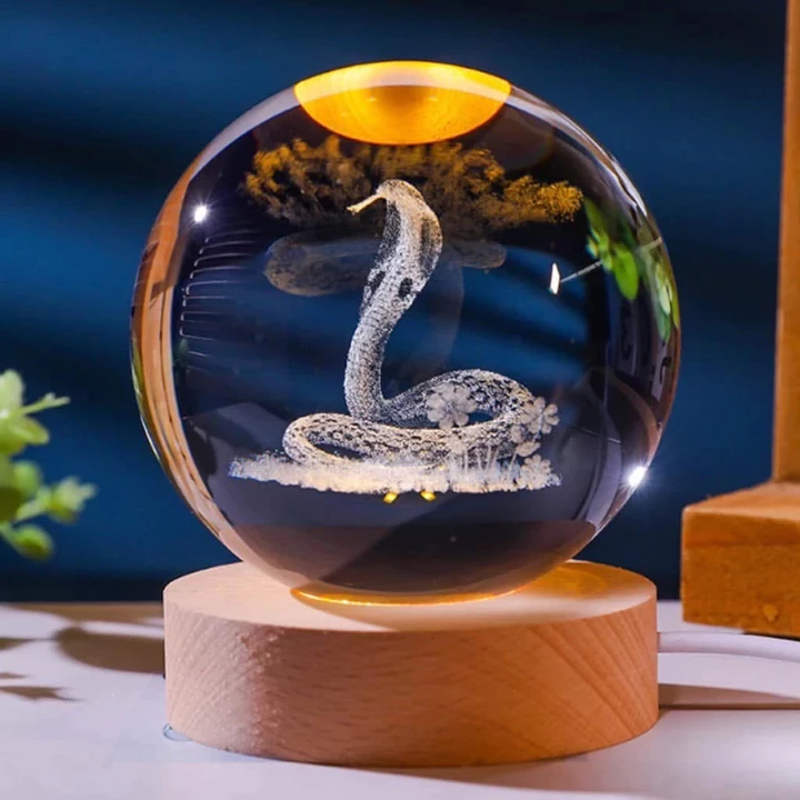 Quả Cầu Pha Lê 3D - 8CM - Hình 12 Con Giáp Phát Sáng, Quà Tặng Sinh Nhật, Quà Lưu Niệm, Quà tặng độc lạ, Đèn Ngủ Chill