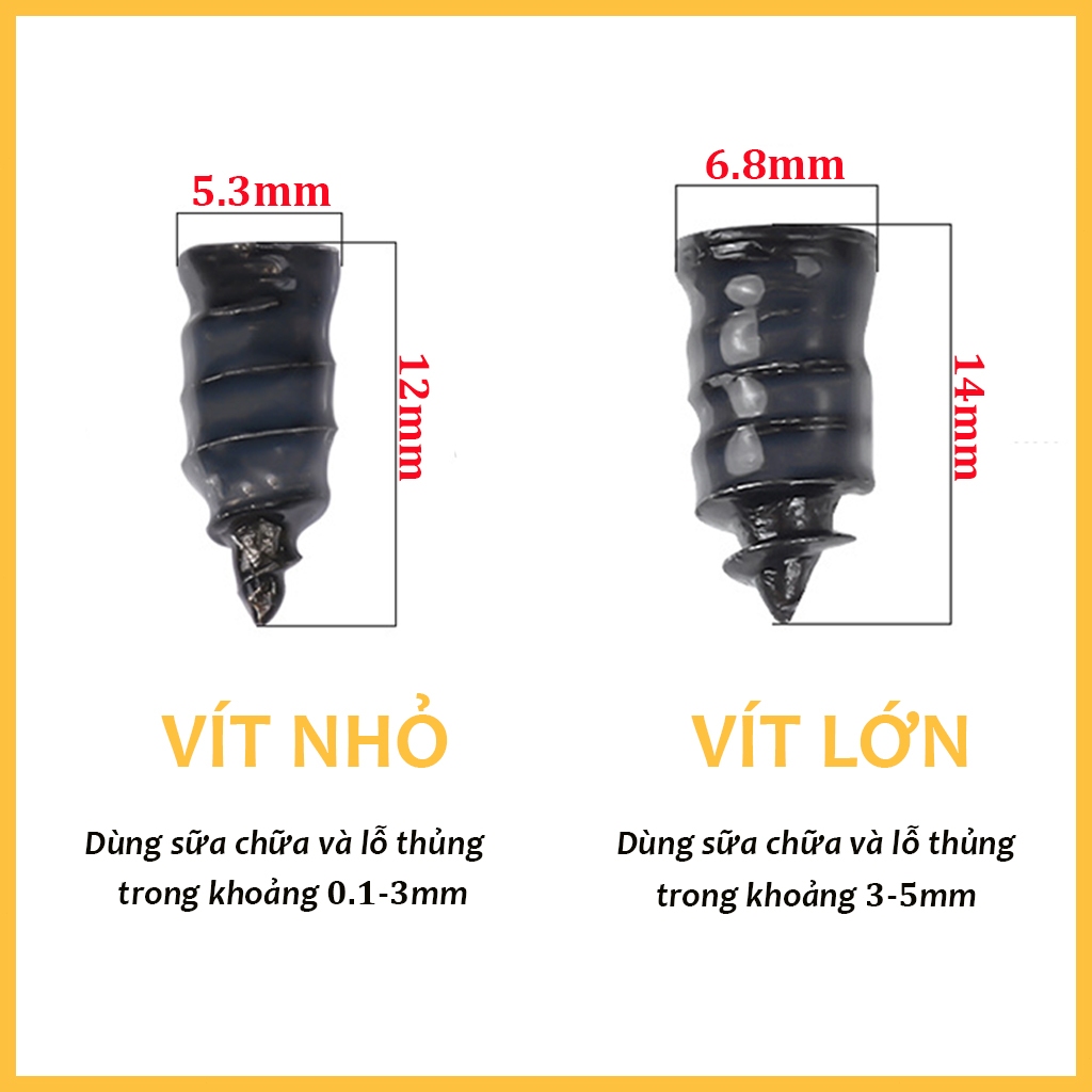 Vít sửa lốp khẩn cấp, không cần tháo lốp, sửa chữa nhanh chóng, có thể sử dụng cho xe hơi / xe máy lốp chân không
