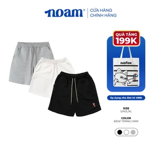 Quần Short Unisex NOAM Original Fox Vải nỉ mềm mịn - Màu Đen/ Trắng/ Xám