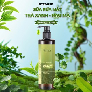 Sữa Rửa Mặt Trà Xanh Rau Má Sica White 200ml, hỗ trợ da dầu mụn, làm sạch da, ngăn ngừa mụn - SICAWHITE