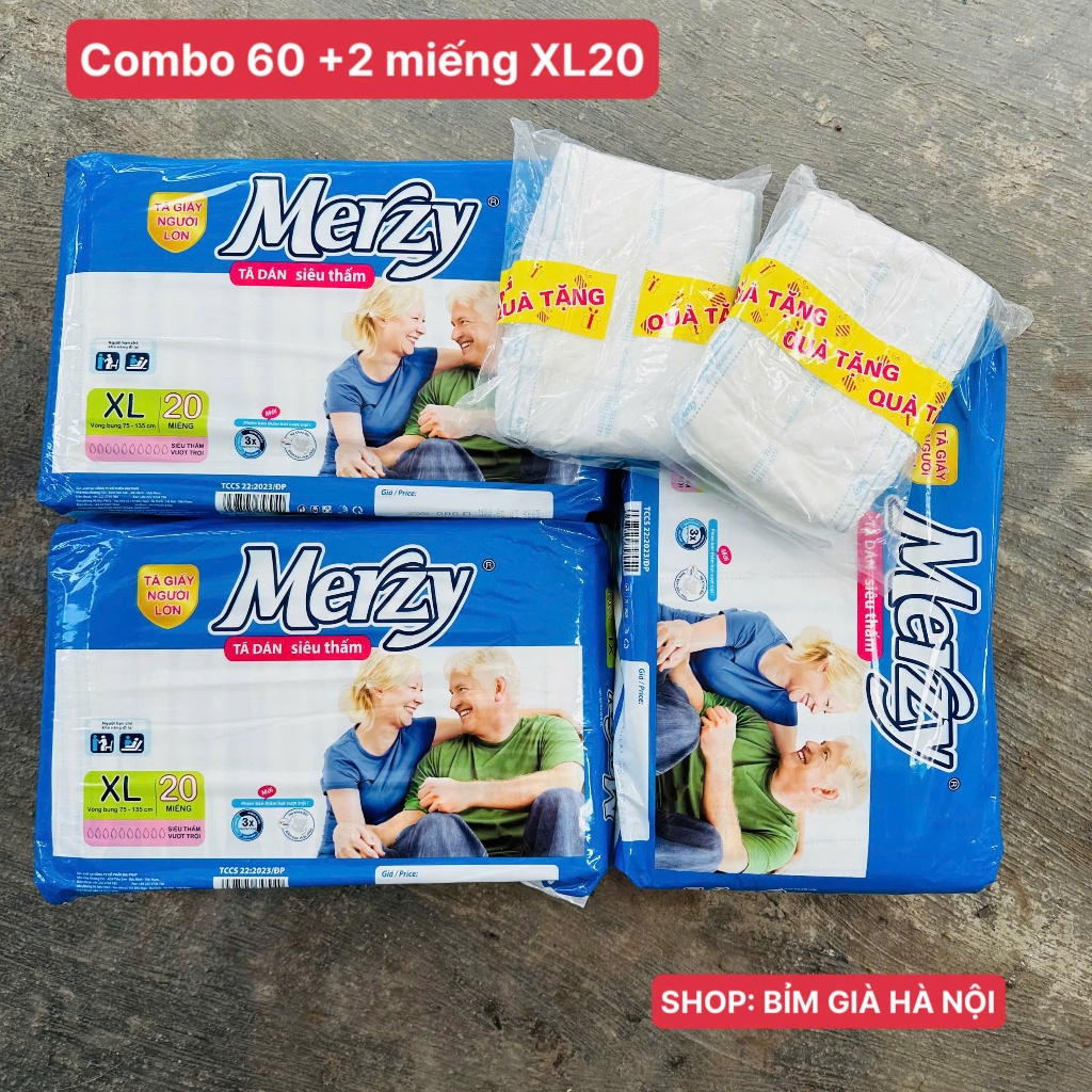 (Sỉ 60+2 miếng) Bỉm già Merzy ML20 M20 XL20 siêu thấm #merzy #bỉm merzy ...