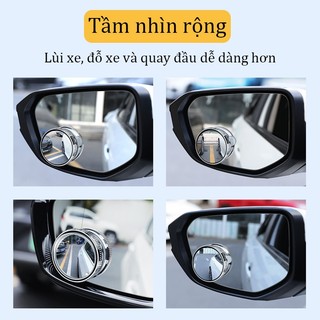 Cặp gương cầu lồi ô tô hít chân không cao cấp - Tăng tầm nhìn, chống điểm mù khi lái oto xe hơi