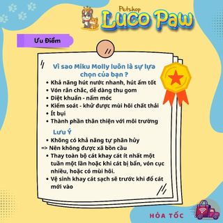 Cát Vệ Sinh [ 8L ] MIKU MOLLY cho MèO. cát đất sét __