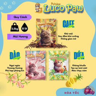 [ Kèm Qùa ] Cát vệ sinh cho Mèo Miku Molly ( Tải 7 gói ) Khử mùi, hút ẩm, ít bụi - LUCOPAW.