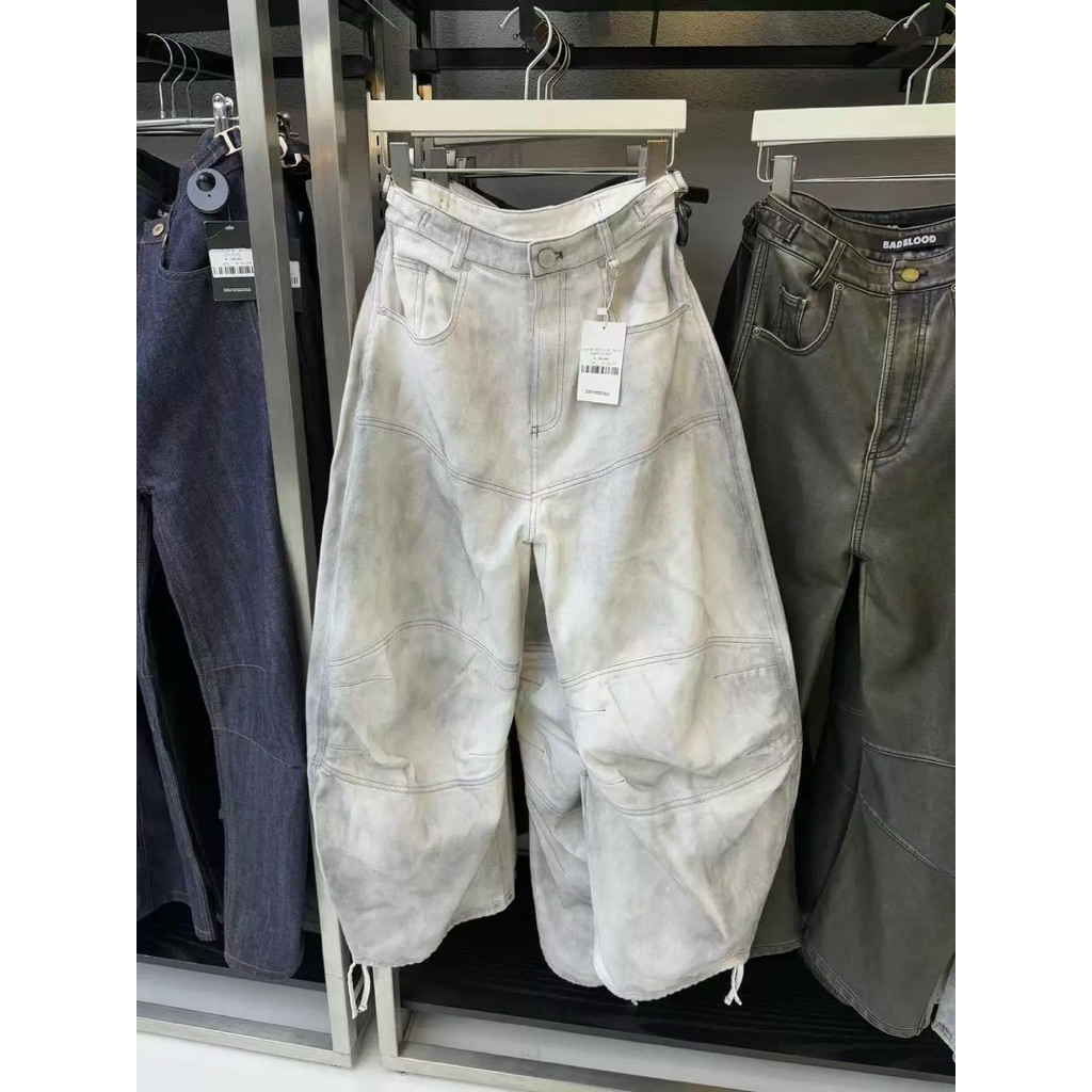 Quần jeans Badblood suông thụng loang bẩn