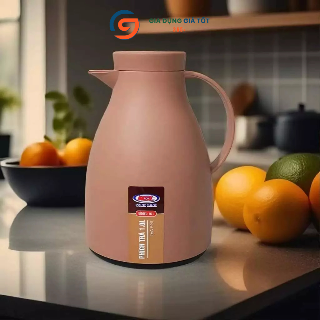 Phích ủ trà giữ nhiệt Song Long 1L 1.6L, phích trà nóng lạnh có quai, nhiều màu sắc đẹp