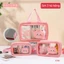 set 3 túi đựng ý phẩm trong suốt hoạ tiết hoạt hình tiện lợi khi đi du lịch