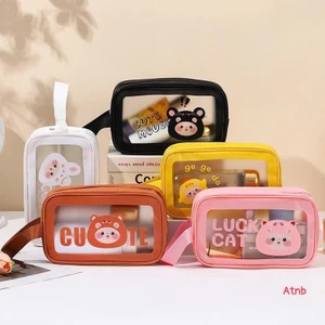 set 3 túi đựng ý phẩm trong suốt hoạ tiết hoạt hình tiện lợi khi đi du lịch