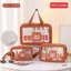 set 3 túi đựng ý phẩm trong suốt hoạ tiết hoạt hình tiện lợi khi đi du lịch