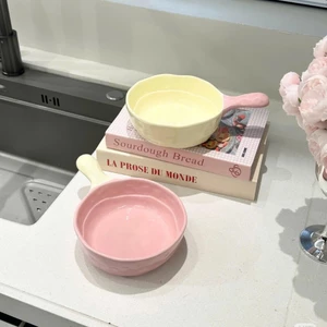 Bát Dẹt Có Tay Cầm Bằng Sứ Màu Pastel Siêu Xinh
