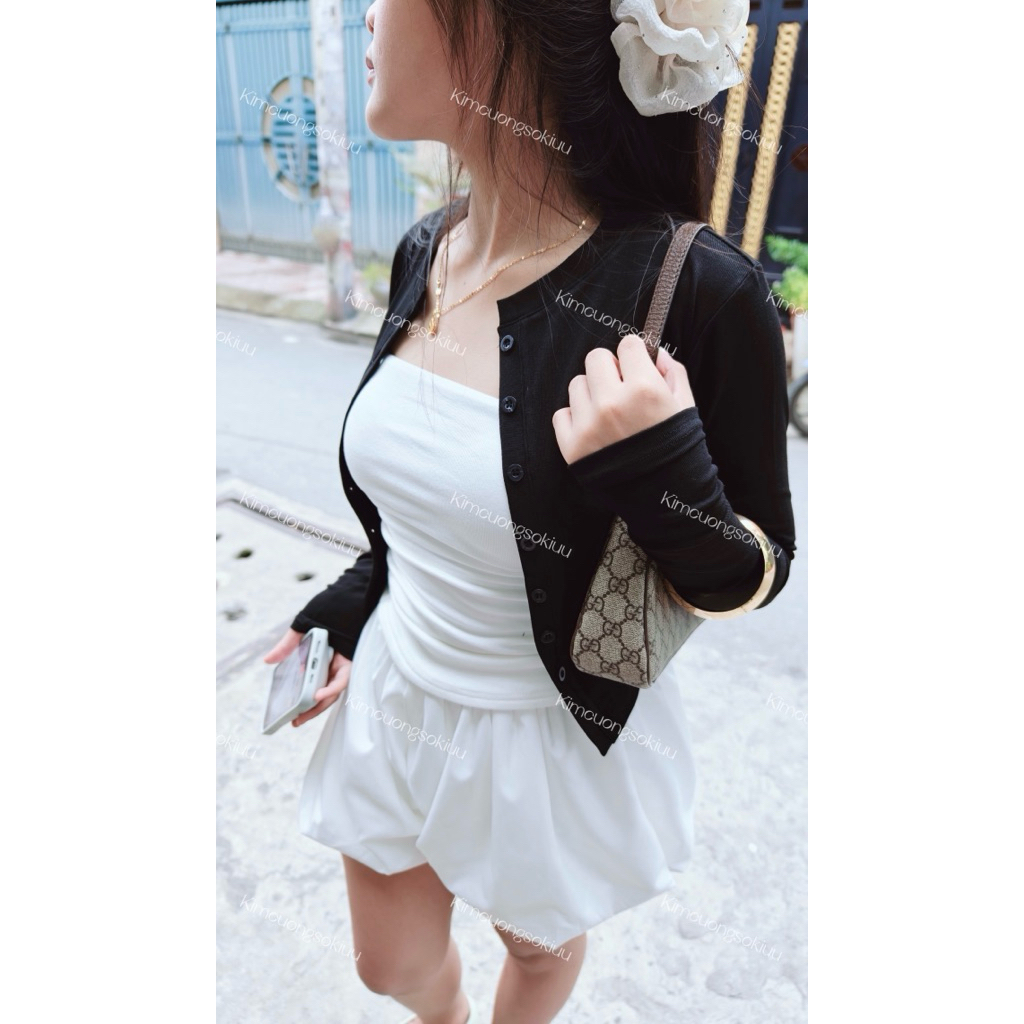 Kimcuongsokiuu Cardigan Trụ Dáng Ôm Nhẹ Mặc Trong Mặc Ngoài Đều Đẹp Chất Cotton Co Giãn Size S M L Màu Pastel Ngọt Ngào