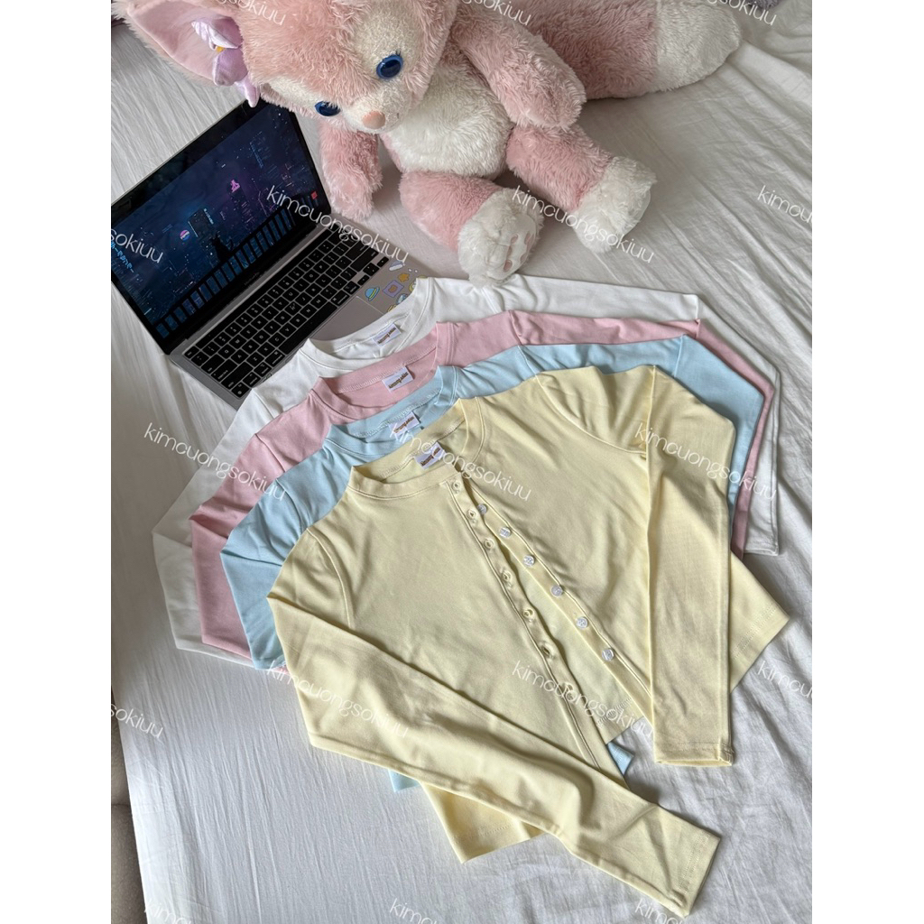 Kimcuongsokiuu Cardigan Trụ Dáng Ôm Nhẹ Mặc Trong Mặc Ngoài Đều Đẹp Chất Cotton Co Giãn Size S M L Màu Pastel Ngọt Ngào