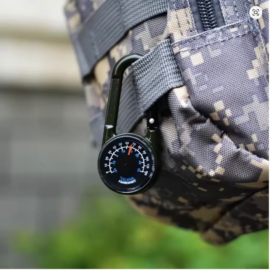 Móc khóa đa năng kèm la bàn_Compass Thermometer Carabiner