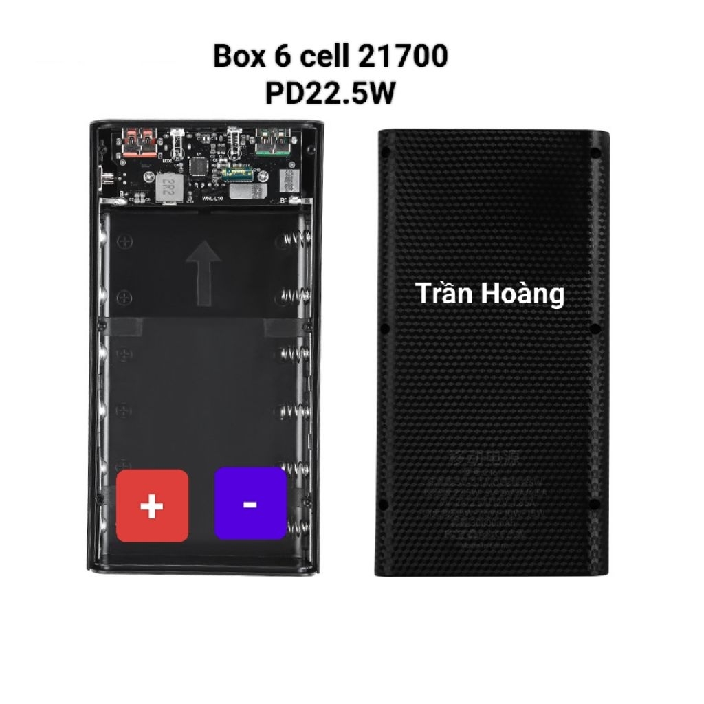 [Không Pin] Box sạc dự phòng PD22.5W 6 cell 21700 và 8 cell 21700 ...