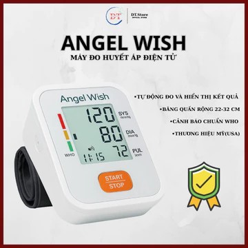 Máy Đo Huyết Áp Điện Tử Angel Wish - Tự Động Đo Và Hiển Thị Kết Quả Cảm Biến Chính Xác