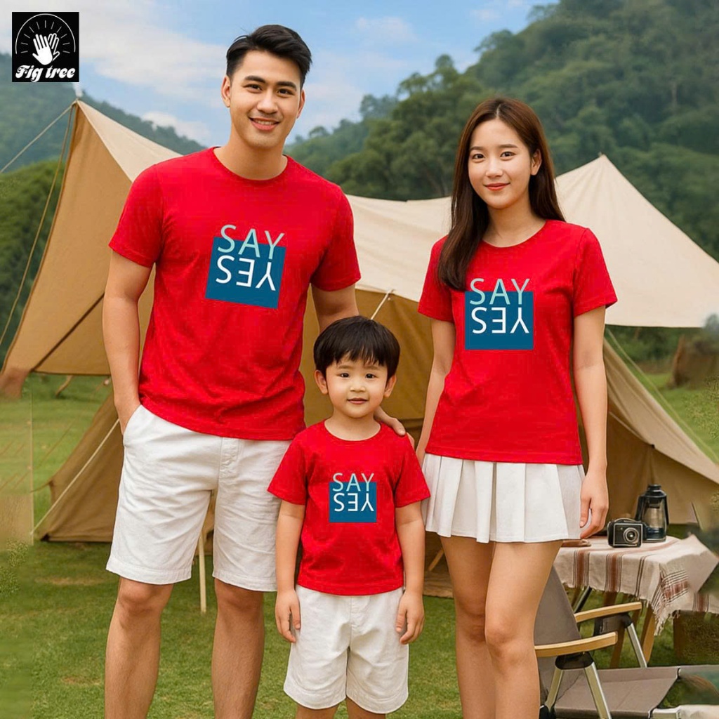 Đồng Phục Áo Thun Gia Đình Fig Tree in SAY YES Nổi Bật Cho Gia Đình Đi Chơi, Đi Du Lịch Năng Động