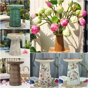 Bình Hoa Gốm Sứ Bát Tràng Dáng Ly Mặt Hồ Men Mộc Lọ Cắm Hoa Để Bàn Decor GomDecorTSC