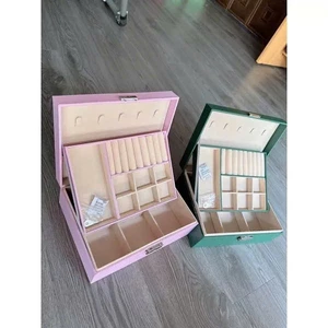 Hộp đựng trang sức vỏ da bọc nhung,sức chứa lớn màu sắc sang trọng