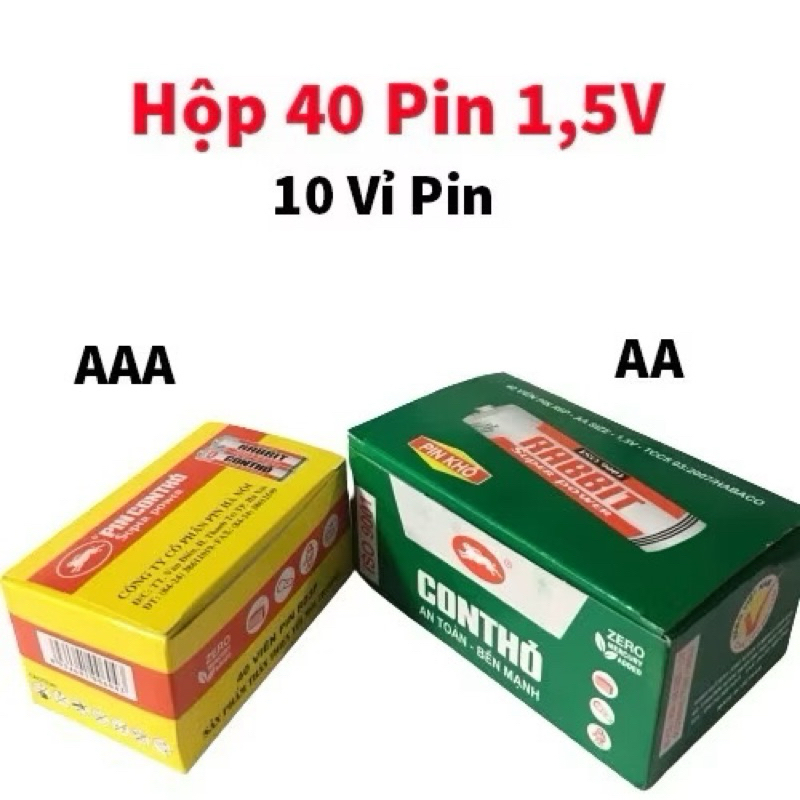 1 hộp 40 viên pin con thỏ AAA-AA loại hàng đẹp (sẵn sll). | Shopee Việt Nam