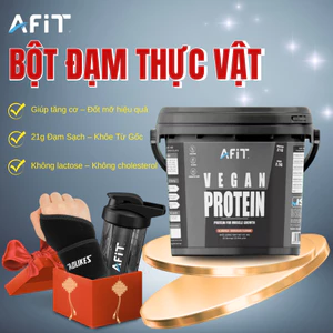 Bột đạm thực vật Afit Vegan Protein - Vị Socolla – Bổ sung protein thuần chay - (Hộp 1kg)