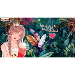 Tranh vải lụa dán Quán Cafe, Trà Sữa, Cửa Hàng ấn tượng, tạo góc rộng, không gian thoáng