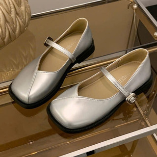 Giày búp bê nữ lolita mũi vuông đế 3cm chất da mền êm chân siêu đẹp mã 100