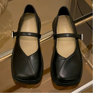 Giày búp bê nữ lolita mũi vuông đế 3cm chất da mền êm chân siêu đẹp mã 100